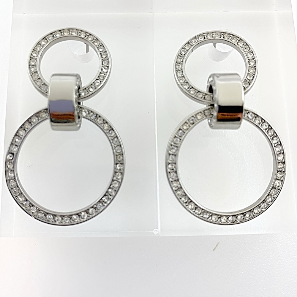 Crystal Hoop earrings. NWOT - Picture 4 of 6